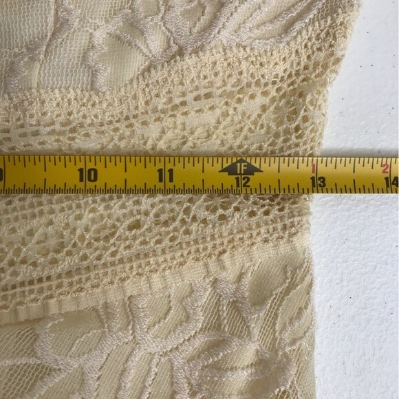 Free People Lacey Affair in Tea Dress Women Size Small Crochet Boho Mini Cream - Picture 14 of 16